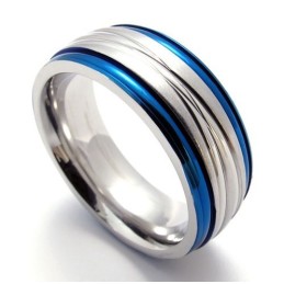 Modischer Blauer Titanring