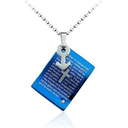 Stark Maskuliner Blauer Titananhänger - Kostenlose Kette