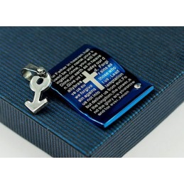 Stark Maskuliner Blauer Titananhänger - Kostenlose Kette