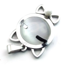 Halskette Mit Katzenaugen-Anhänger Aus Silber Und Titan (Kostenlose Kette)