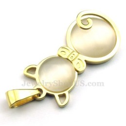 Halskette Mit Goldenem Katzenaugen-Anhänger Aus Titan (Kostenlose Kette)
