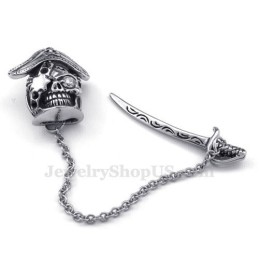 Elegante Herren-Halskette Mit Schwert-Totenkopf-Anhänger Aus Titan (Inkl. Kette)