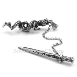 Halskette Mit Drachenschwert-Anhänger Aus Titan (Kostenlose Kette)