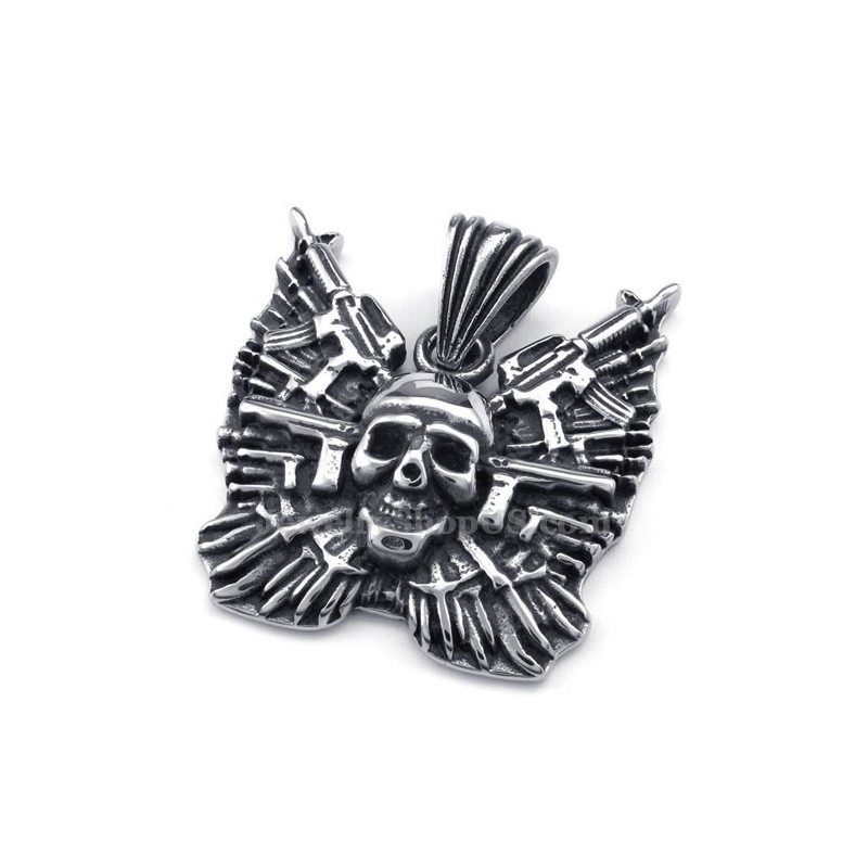 Halskette Mit Totenkopf-Anhänger Aus Titan (Kostenlose Kette) Halskette Mit Totenkopf-Anhänger Aus Titan (Kostenlose Kette)