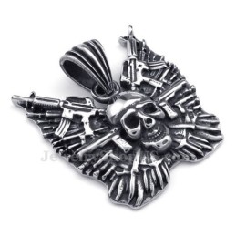 Halskette Mit Totenkopf-Anhänger Aus Titan (Kostenlose Kette)