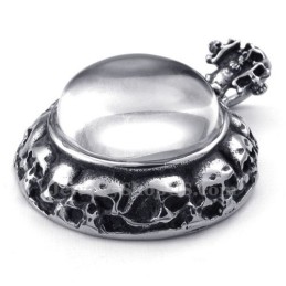 Halskette Mit Kreuzanhänger Aus Titan Mit Totenkopf (Inkl. Kette)