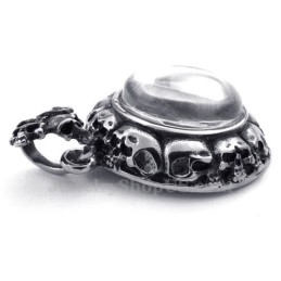 Halskette Mit Kreuzanhänger Aus Titan Mit Totenkopf (Inkl. Kette)