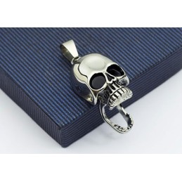 Neuer Herren-Anhänger Mit Menschlichem Totenkopf Aus Titan – Inklusive Kette