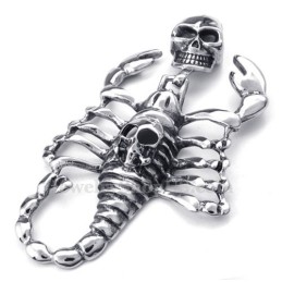 Herren-Halskette Mit Totenkopf- Und Skorpion-Anhänger Aus Titan (Inkl. Kette)
