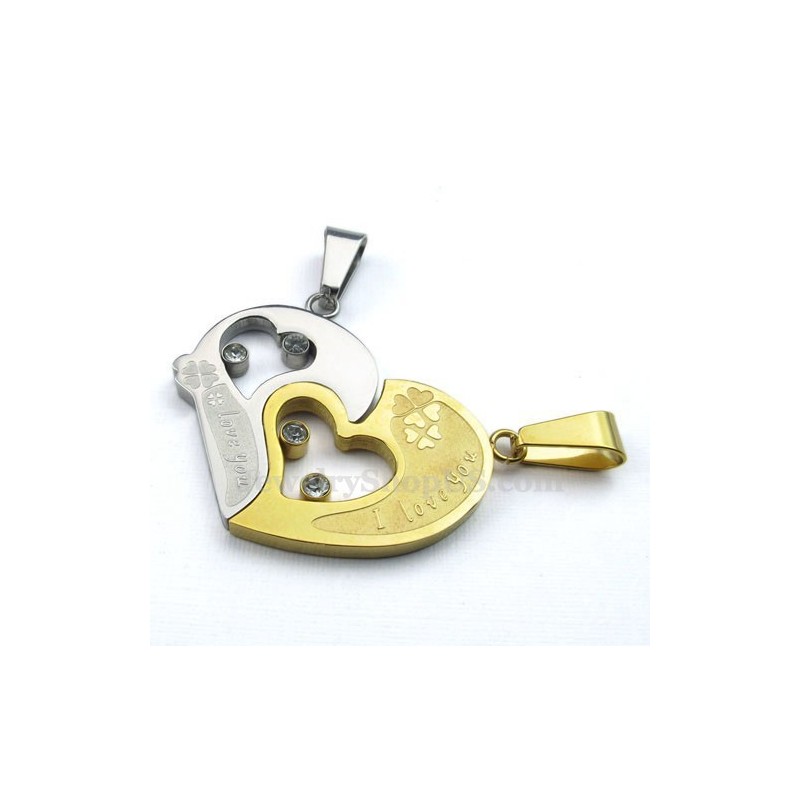 Modische Halskette Mit Kuss-Puzzle-Anhänger Aus Titan Für Paare, Liebesgeschenk (Kostenlose Kette) (Ein Paar) Modische Halskette Mit Kuss-Puzzle-Anhänger Aus Titan Für Paare, Liebesgeschenk (Kostenlose Kette) (Ein Paar)