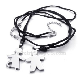 Halskette Mit Anhänger Aus Silber Und Titan Für Sie Und Ihn (Kostenlose Kette) (Ein Paar)