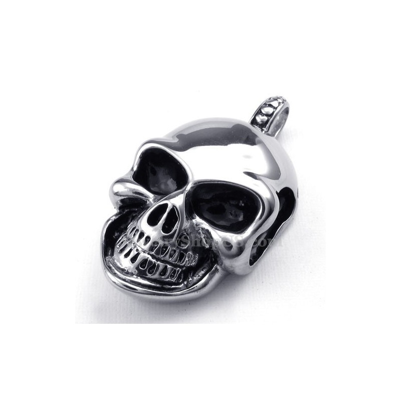 Halskette Mit Totenkopf-Anhänger Aus Silber Und Titan (Kostenlose Kette) Halskette Mit Totenkopf-Anhänger Aus Silber Und Titan (Kostenlose Kette)