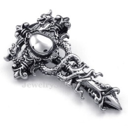 Halskette Mit Doppeldrachen-Anhänger Aus Titan (Kostenlose Kette)