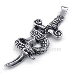 Halskette Mit Schlangenschwert-Anhänger Aus Titan (Kostenlose Kette)