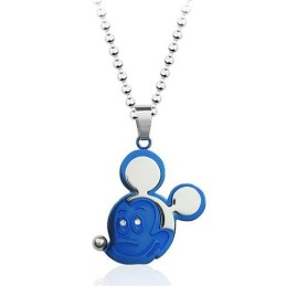 Blauer Mickey Mouse Titan Anhänger - Kostenlose Kette