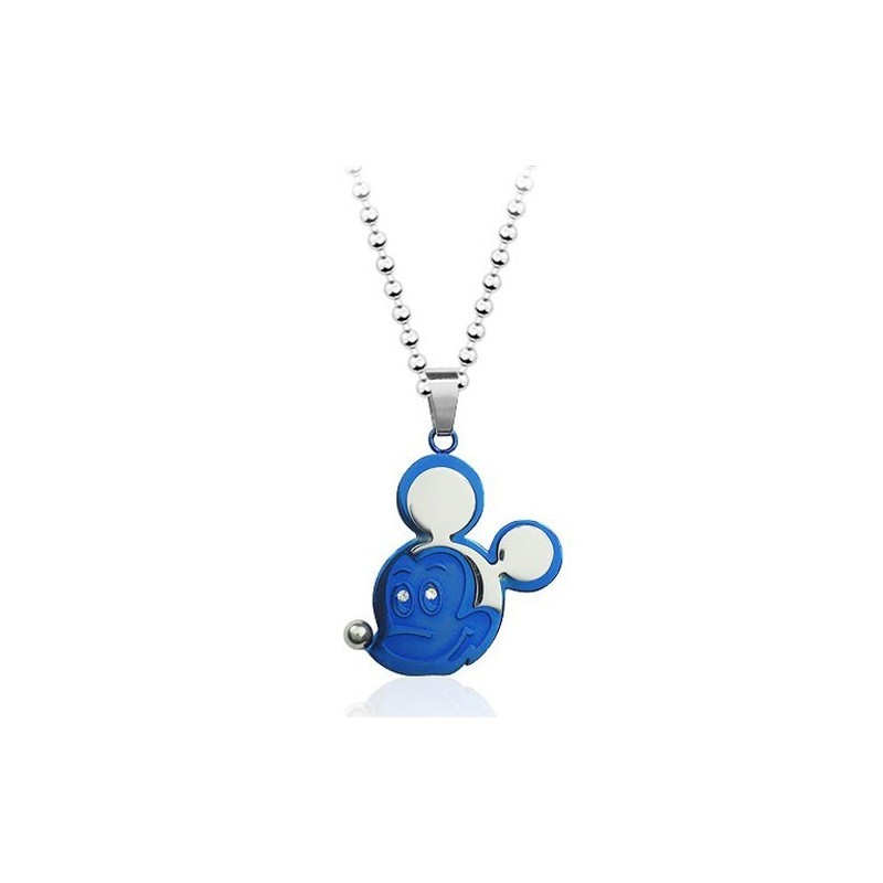 Blauer Mickey Mouse Titan Anhänger - Kostenlose Kette Blauer Mickey Mouse Titan Anhänger - Kostenlose Kette