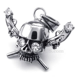 Halskette Mit Piraten-Totenkopf-Anhänger Aus Titan (Kostenlose Kette)