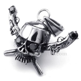 Exquisite Halskette Mit Piratenschädel-Anhänger Aus Titan (Inkl. Kette)