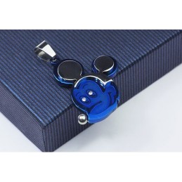 Blauer Mickey Mouse Titan Anhänger - Kostenlose Kette