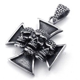 Halskette Mit Totenkopf-Anhänger „The Cross“ Aus Titan (Kostenlose Kette)