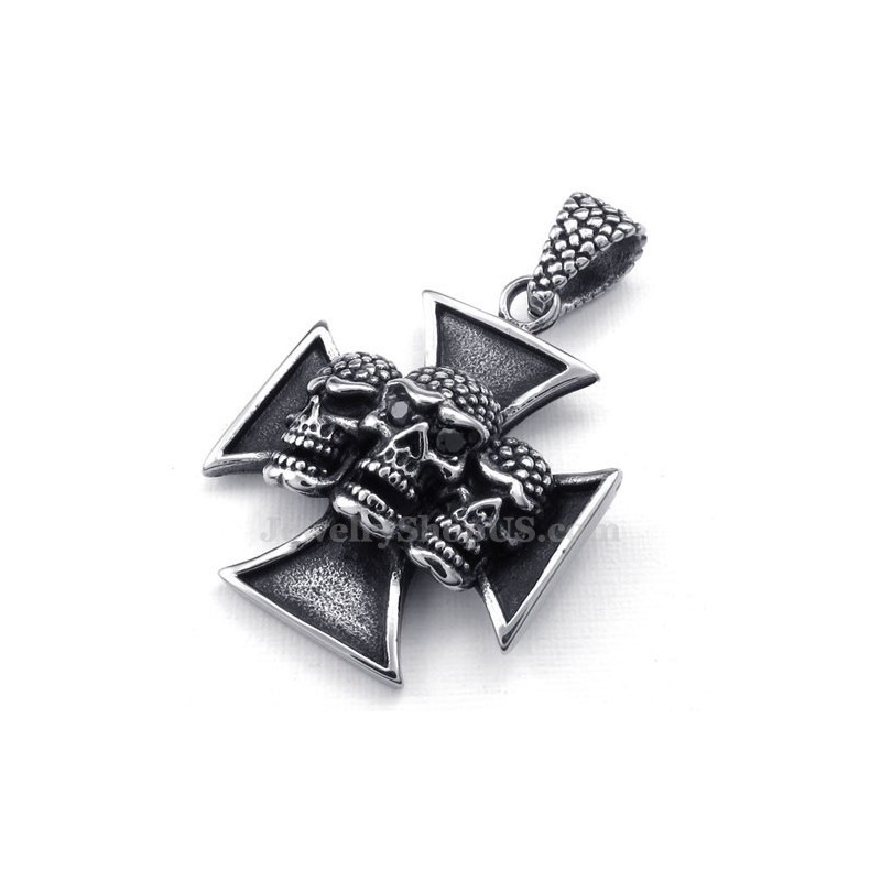 Halskette Mit Totenkopf-Anhänger „The Cross“ Aus Titan (Kostenlose Kette) Halskette Mit Totenkopf-Anhänger „The Cross“ Aus Titan (Kostenlose Kette)