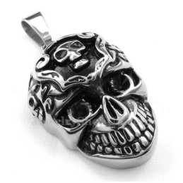 Elegante Halskette Mit Totenkopf-Anhänger Aus Titan (Inkl. Kette)
