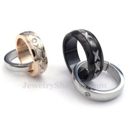 Halskette Mit Anhänger Aus Titan Mit Ineinandergreifenden Ringen Für Paare (Kostenlose Kette)