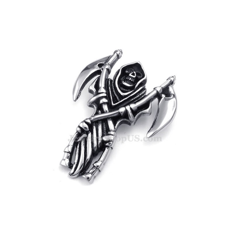 Halskette Mit Sensenmann-Anhänger Aus Titan (Kostenlose Kette) Halskette Mit Sensenmann-Anhänger Aus Titan (Kostenlose Kette)