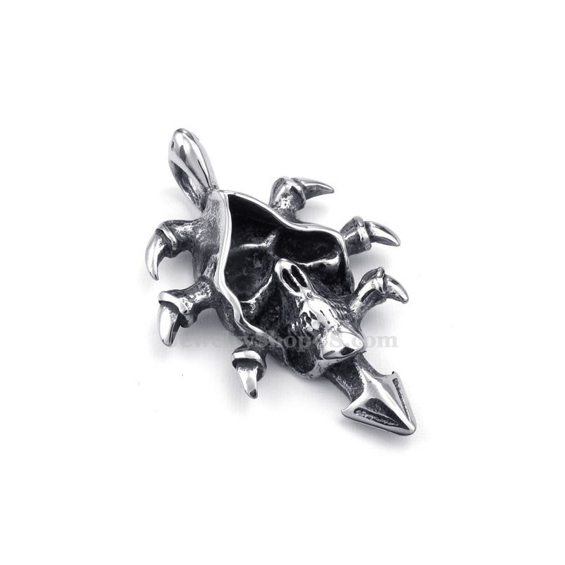 Atemberaubende Halskette Mit Totenkopf-Anhänger Aus Titan (Kostenlose Kette) Atemberaubende Halskette Mit Totenkopf-Anhänger Aus Titan (Kostenlose Kette)