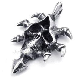 Atemberaubende Halskette Mit Totenkopf-Anhänger Aus Titan (Kostenlose Kette)