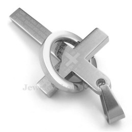 Halskette Mit Kreuzanhänger Aus Titan Mit Schriftzug (Kostenlose Kette)