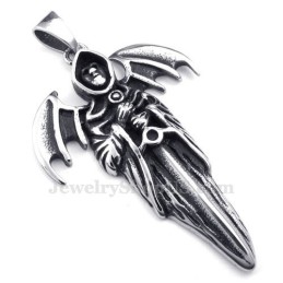 Exquisite Halskette Mit Sensenmann-Anhänger Aus Titan (Inklusive Kette)