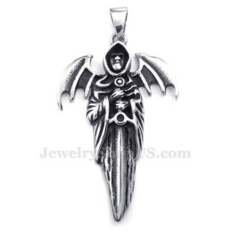 Exquisite Halskette Mit Sensenmann-Anhänger Aus Titan (Inklusive Kette)