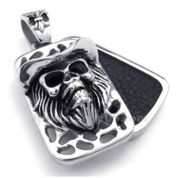 Cards Halskette Mit Totenkopf-Anhänger Aus Titan (Kostenlose Kette)