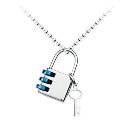 Modischer Herren-Anhänger Mit Zahlenschloss Und Schlüssel Aus Titan – Kostenlose Kette