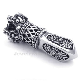 Halskette Mit Anhänger Kaiserkrone Aus Titan Mit Schwarzem Zirkonia (Inkl. Kette)