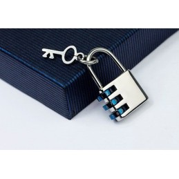 Modischer Herren-Anhänger Mit Zahlenschloss Und Schlüssel Aus Titan – Kostenlose Kette