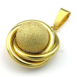 Halskette Mit Anhänger Aus Titan Mit Goldener Kugel (Kostenlose Kette)