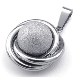 Halskette Mit Kugelanhänger Aus Titansilber (Kostenlose Kette)