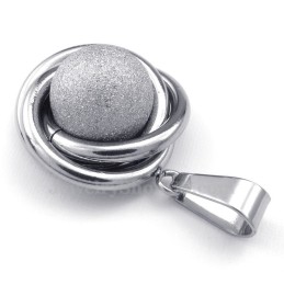 Halskette Mit Kugelanhänger Aus Titansilber (Kostenlose Kette)