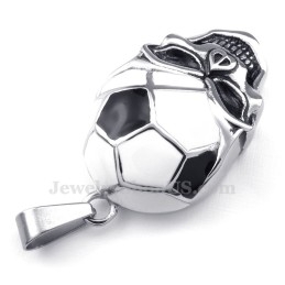 Halskette Mit Anhänger Aus Titan Mit Fußball- Und Fußball-Totenkopf (Inklusive Kette)