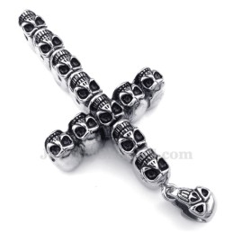 Halskette Mit Kreuzanhänger Aus Titan Mit Totenkopfmotiv (Inkl. Kette)