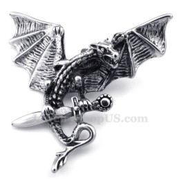 Exquisite Halskette Mit Flugsaurier-Anhänger Aus Titan (Kostenlose Kette)