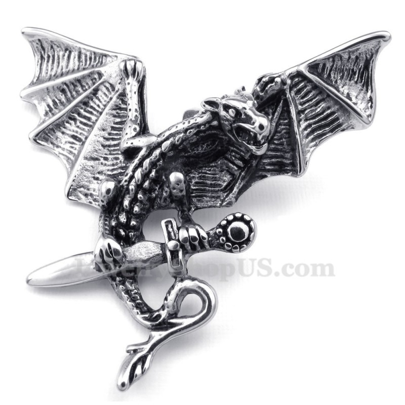 Exquisite Halskette Mit Flugsaurier-Anhänger Aus Titan (Kostenlose Kette) Exquisite Halskette Mit Flugsaurier-Anhänger Aus Titan (Kostenlose Kette)