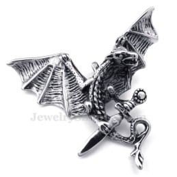 Exquisite Halskette Mit Flugsaurier-Anhänger Aus Titan (Kostenlose Kette)