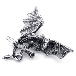 Exquisite Halskette Mit Flugsaurier-Anhänger Aus Titan (Kostenlose Kette)