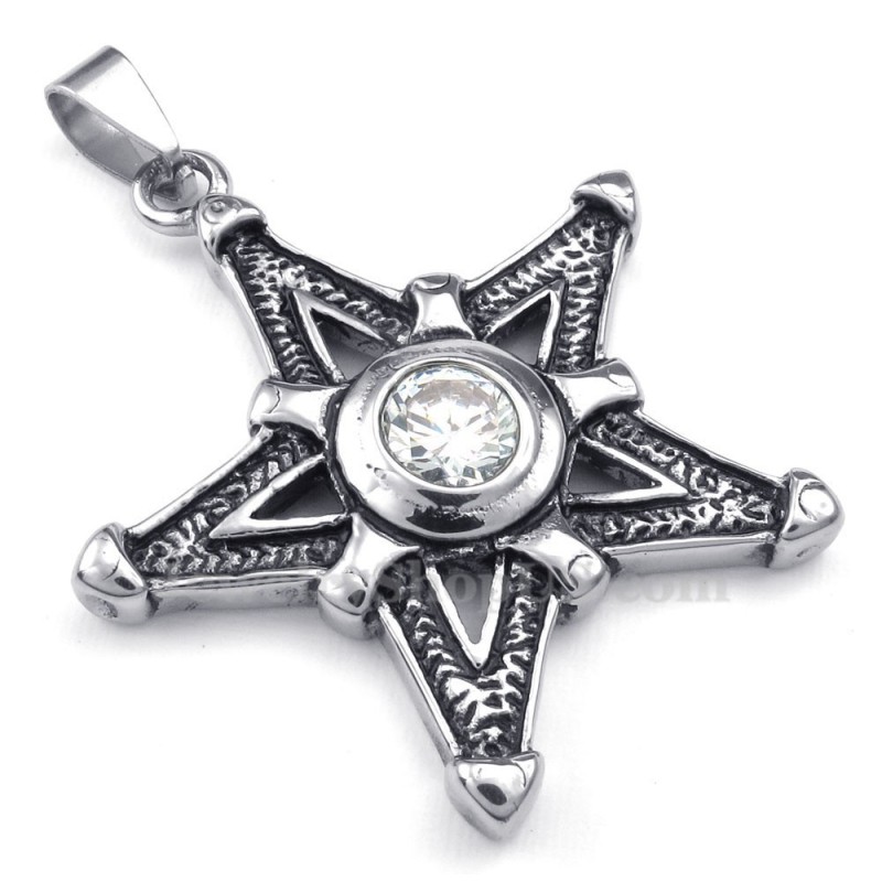 Halskette Mit Glücksstern-Anhänger Aus Titan Mit Weißem Zirkonia (Inkl. Kette) Halskette Mit Glücksstern-Anhänger Aus Titan Mit Weißem Zirkonia (Inkl. Kette)