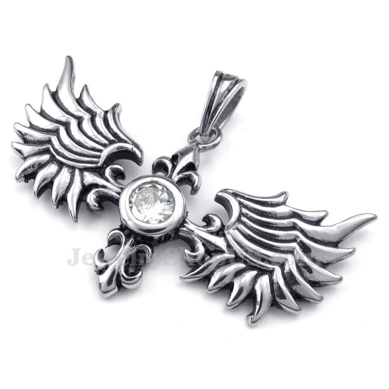 Halskette Mit Flügelanhänger Aus Titan (Kostenlose Kette) Halskette Mit Flügelanhänger Aus Titan (Kostenlose Kette)