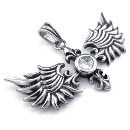 Halskette Mit Flügelanhänger Aus Titan (Kostenlose Kette)