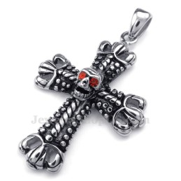 Halskette Mit Kreuzanhänger Aus Titan Mit Totenkopf (Inkl. Kette)